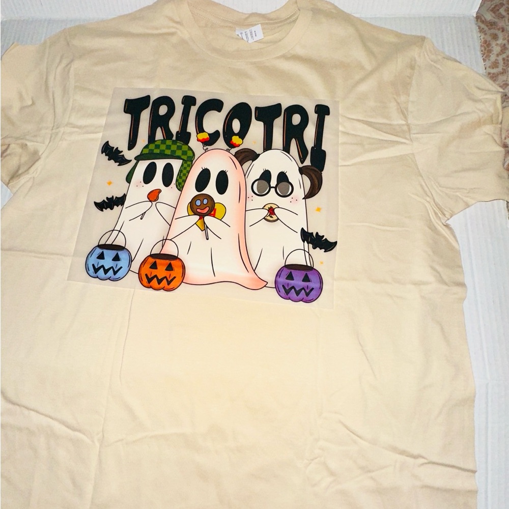 Cream Halloween Ghost T-Shirt